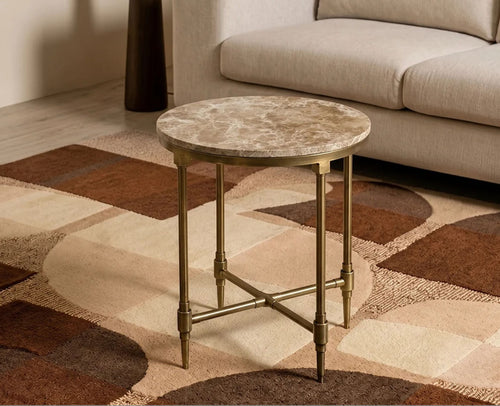 Adrian Marble Side Table with Metal