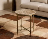 Adrian Marble Side Table with Metal