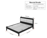 Santorini Wooden King Bed with Upholstered Headboard Natural Finish