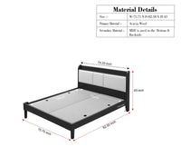 Santorini Wooden King Bed with Upholstered Headboard Black Finish