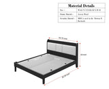 Santorini Wooden Queen Bed with Upholstered Headboard Teak Finish