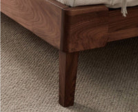 Santorini Wooden Queen Bed with Upholstered Headboard Furniselan Teak Finish