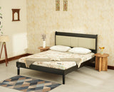 Santorini Wooden Queen Bed with Upholstered Headboard
