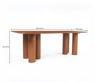 Savero Plywood 8 Seater Dining Table Honey Oak