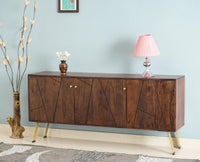 Barcelona Solid Wood Three Doors Sideboard Cabinet teak finish