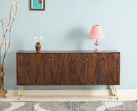 Barcelona Solid Wood Three Doors Sideboard Cabinet grey finish