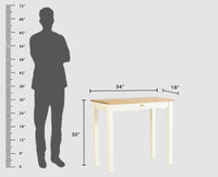 Sendai Solid Wood Study Table with One Drawer - Study Table - Furniselan - Milky-White