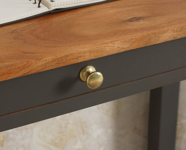 Sendai Solid Wood Study Table with One Drawer - Study Table - Furniselan - Slate-Grey