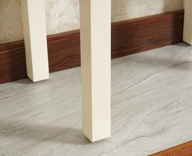 Sendai Solid Wood Study Table with One Drawer - Study Table - Furniselan - Frosty White