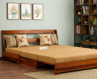 Seoul Sheesham Sofa Cum Bed Furniselan Camel Brown