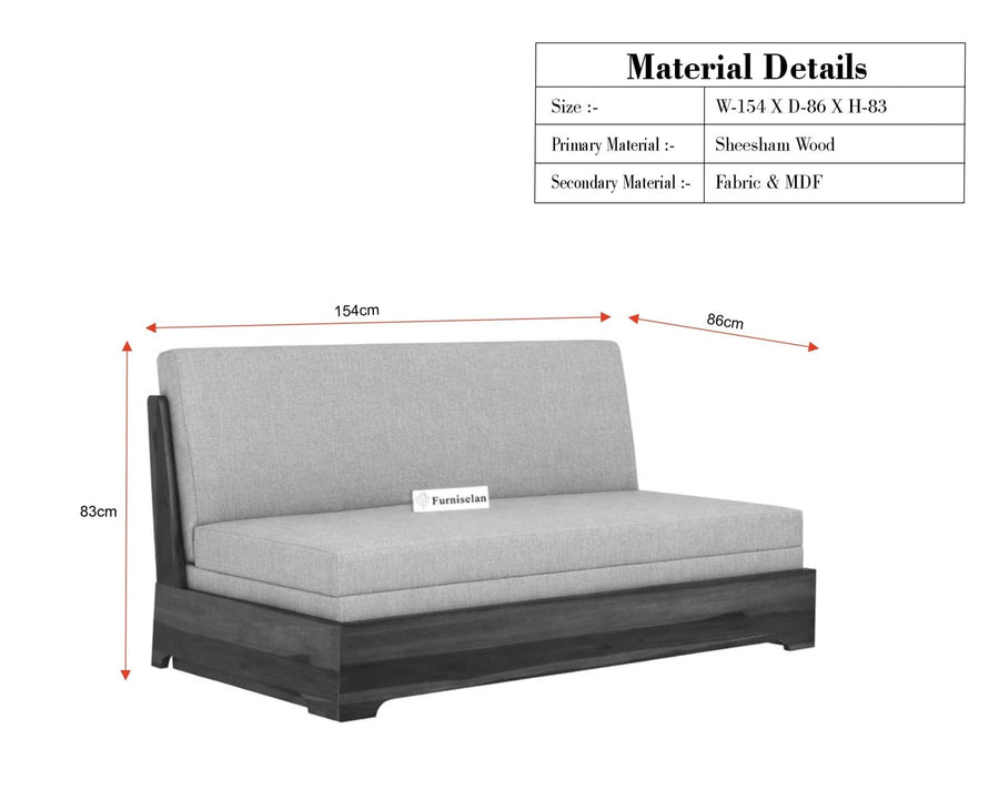 Seoul Sheesham Sofa Cum Bed Maple Finish