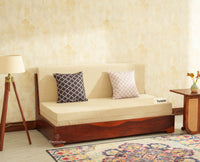 Seoul Sheesham Sofa Cum Bed Maple Finish
