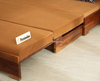 Seoul Sheesham Sofa Cum Bed Teak Finish