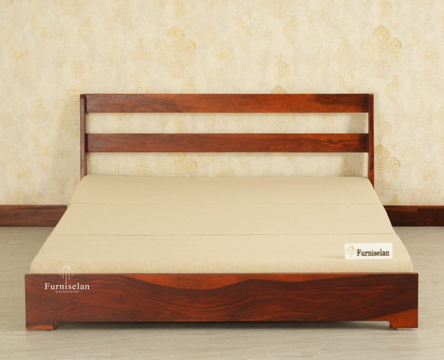 Seoul Sheesham Sofa Cum Bed Maple Finish