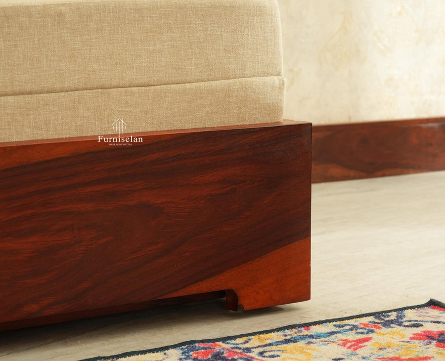 Seoul Sheesham Sofa Cum Bed Maple Finish
