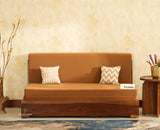 Seoul Sheesham Sofa Cum Bed Teak Finish