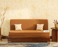 Seoul Sheesham Sofa Cum Bed Teak Finish