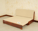 Seoul Sheesham Sofa Cum Bed Maple Finish