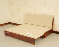 Seoul Sheesham Sofa Cum Bed Maple Finish