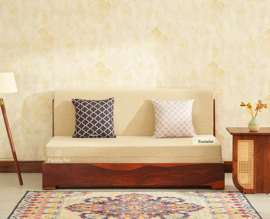 Seoul Sheesham Sofa Cum Bed Maple Finish