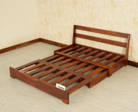 Seoul Sheesham Sofa Cum Bed Maple Finish