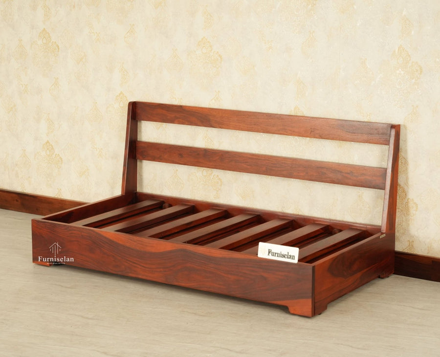 Seoul Sheesham Sofa Cum Bed Maple Finish