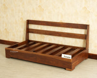 Seoul Sheesham Sofa Cum Bed Teak Finish