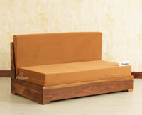 Seoul Sheesham Sofa Cum Bed Teak Finish
