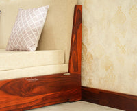 Seoul Sheesham Sofa Cum Bed Maple Finish