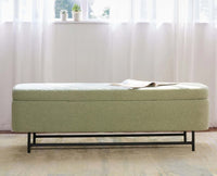 Sequoia Polyester Storage Bench with Steel Leg Furniselan Green