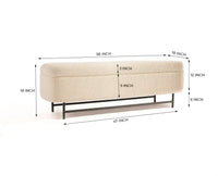 Sequoia Polyester Storage Bench with Steel Leg Furniselan white