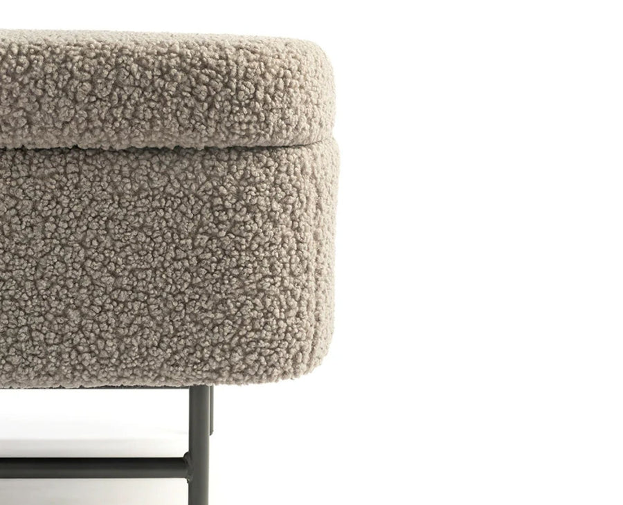 Sequoia Polyester Storage Bench with Steel Leg Furniselan grey