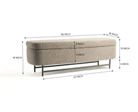 Sequoia Polyester Storage Bench with Steel Leg Furniselan grey