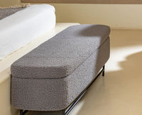 Sequoia Polyester Storage Bench with Steel Leg Furniselan grey
