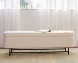 Sequoia Polyester Storage Bench with Steel Leg Furniselan white