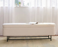 Sequoia Polyester Storage Bench with Steel Leg Furniselan white