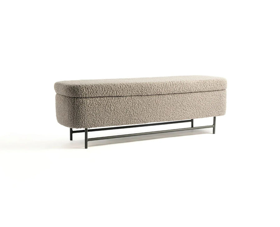 Sequoia Polyester Storage Bench with Steel Leg Furniselan grey