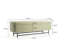Sequoia Polyester Storage Bench with Steel Leg Furniselan Green