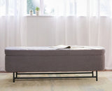 Sequoia Polyester Storage Bench with Steel Leg Furniselan grey