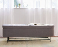 Sequoia Polyester Storage Bench with Steel Leg Furniselan grey