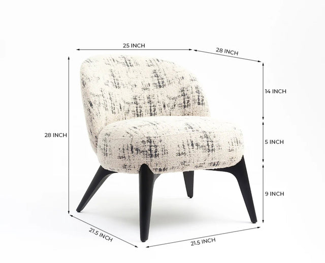 Sienna Slouch Lounge Chair - Dining Chair - Furniselan-White