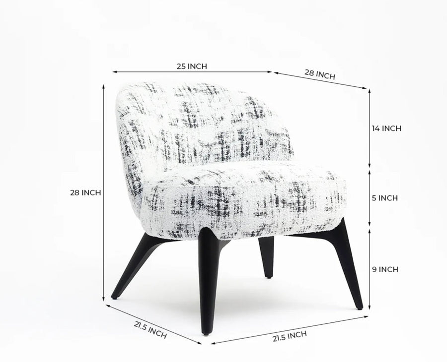 Sienna Slouch Lounge Chair - Dining Chair - Furniselan-White