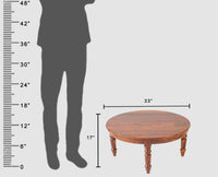 Belgium Sheesham Wood Round Coffee Table - Furniselan - Maple-Finish
