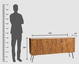 Barcelona Solid Wood Three Doors Sideboard Cabinet teak finish
