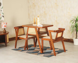 Boston SmartFit Compact Solid Wood Rattan Cane Dining Set Two Seater