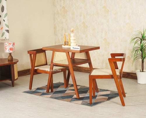Boston SmartFit Compact Solid Wood Rattan Cane Dining Set Two Seater