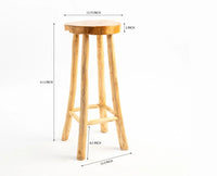 Soho Wooden Bar Stool Furniselan Light Brown