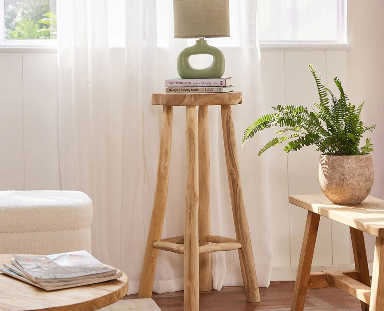 Soho Wooden Bar Stool Furniselan Light Brown