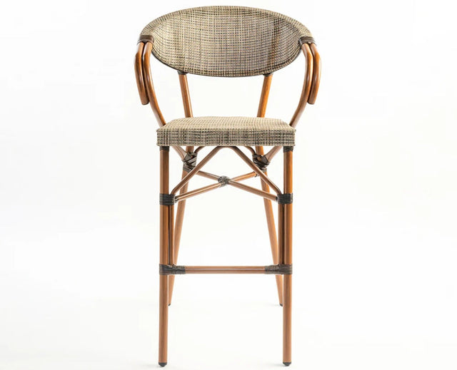 Soleil Curved Outdoor Bar Chair - Outdoor chair - Furniselan - Dark-Walnut
