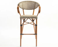 Soleil Curved Outdoor Bar Chair - Outdoor chair - Furniselan - Dark-Walnut